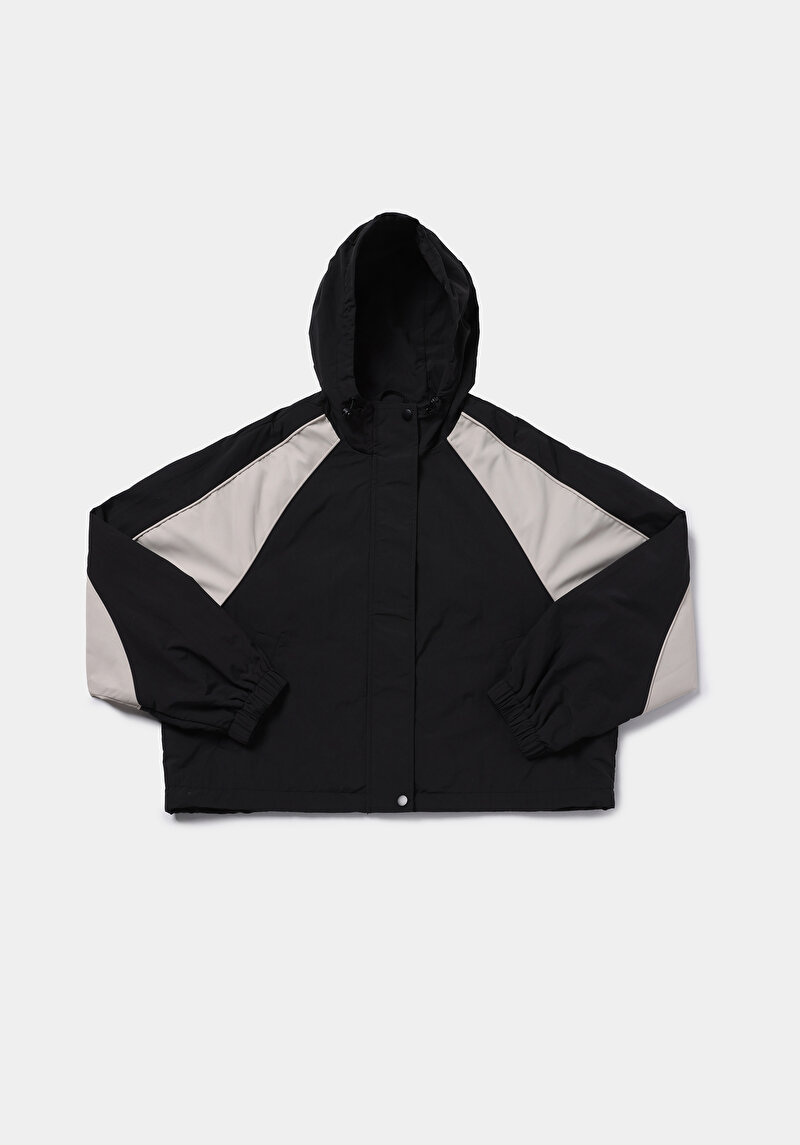 Regular Fit Fermuarlı Astarlı Suya Dayanıklı Kadın Siyah Ceket