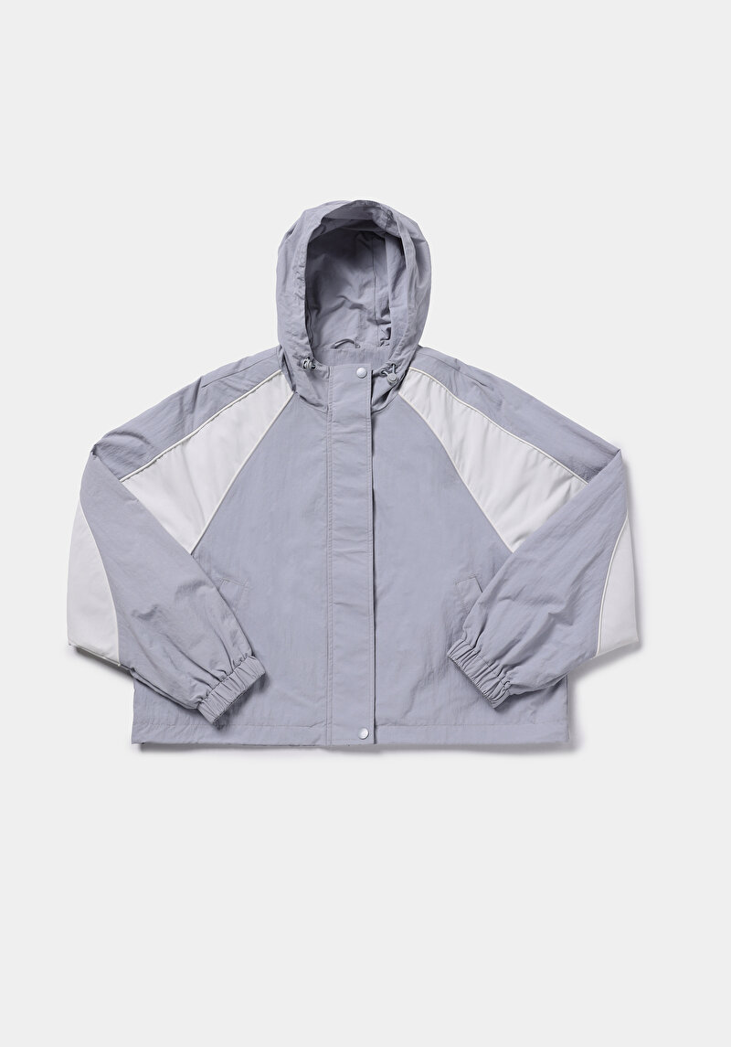 Regular Fit Fermuarlı Astarlı Suya Dayanıklı Kadın Mavi Ceket