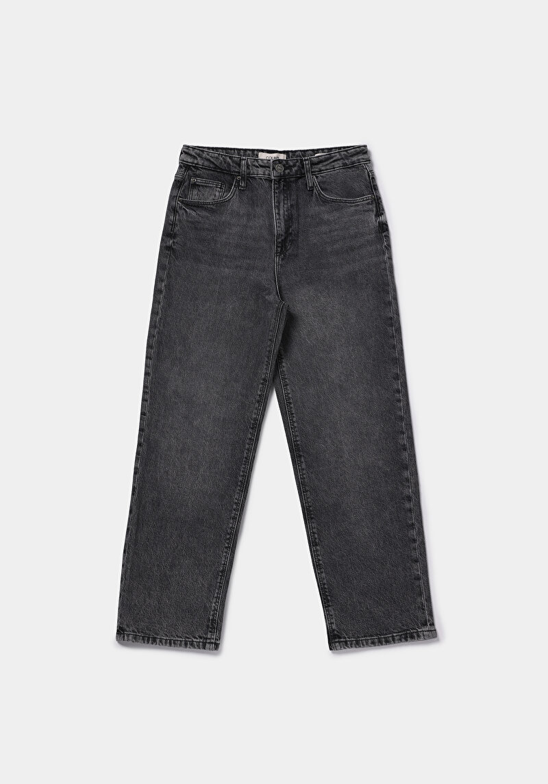 Straight Fit   Kadın Black Denim Jean Pantolon