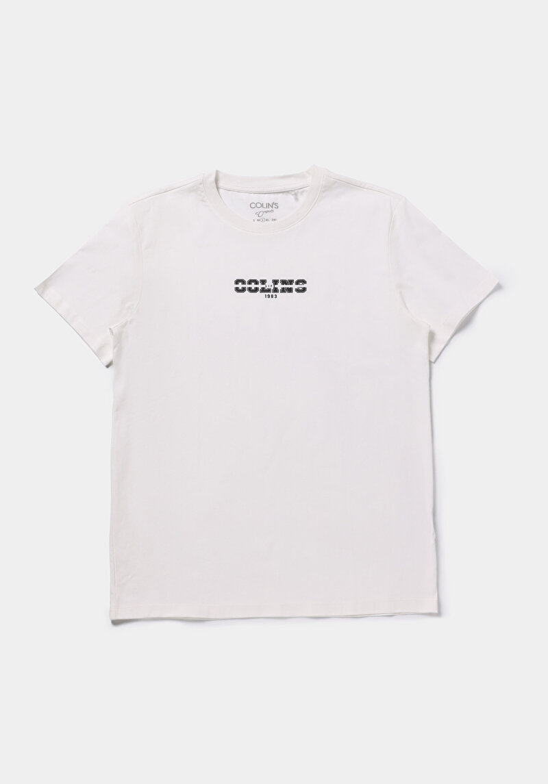 Regular Fit Yuvarlak Yaka Düz Erkek Beyaz Kısa Kol Tişört