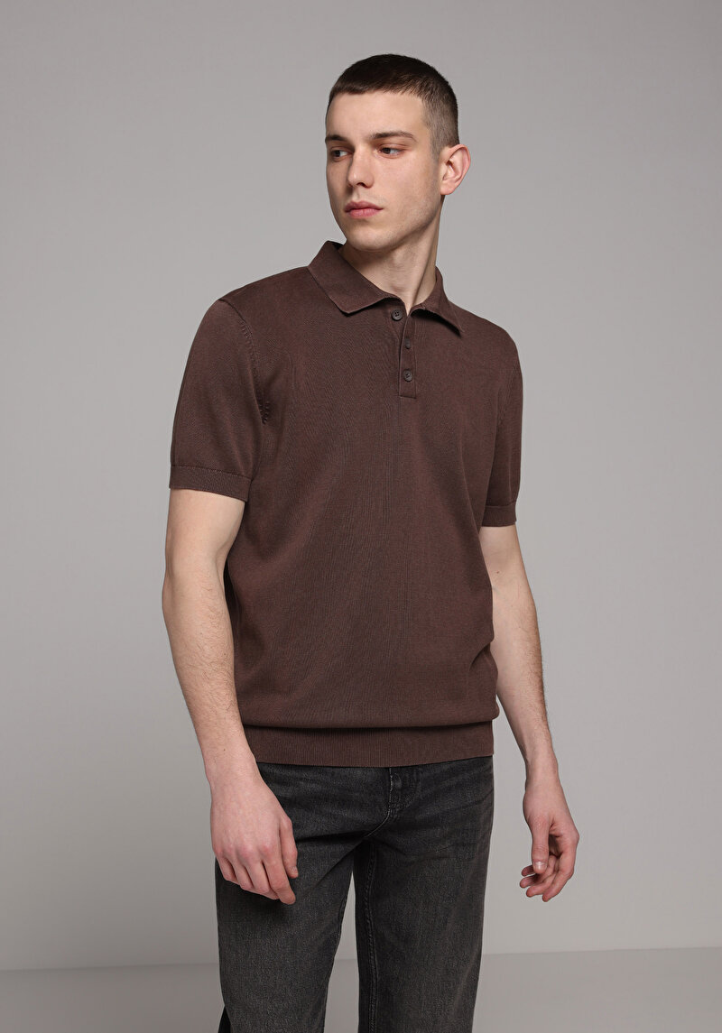 Regular Fit   Erkek Kahverengi  Kazak