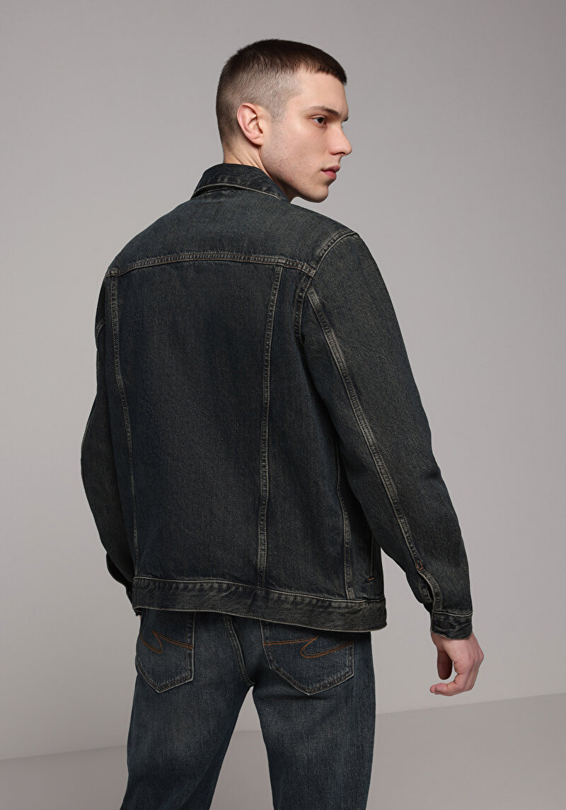 Regular Fit Düğmeli Astarsız  Erkek Yeşil Ceket