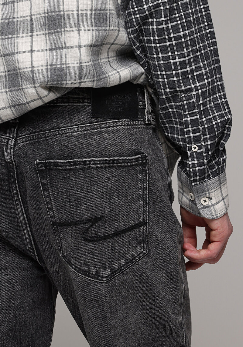 Regular Fit   Erkek Black Denim Jean Pantolon