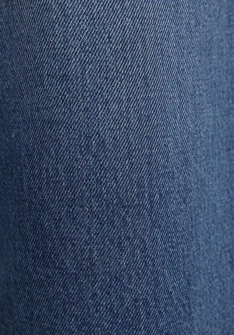 Loose Relaxed Fit   Erkek Mid İndigo Denim Jean Pantolon