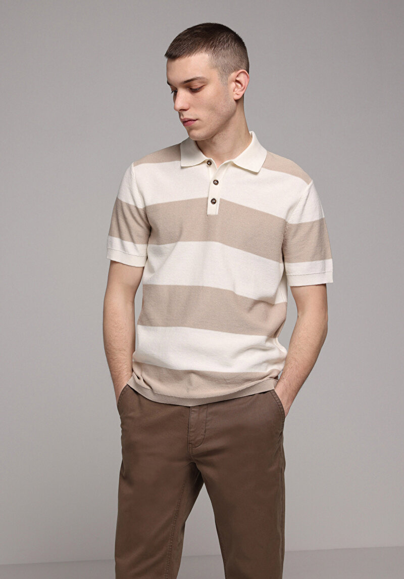 Regular Fit Erkek Bej Kazak