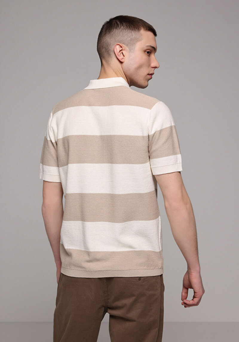 Regular Fit   Erkek Bej  Kazak