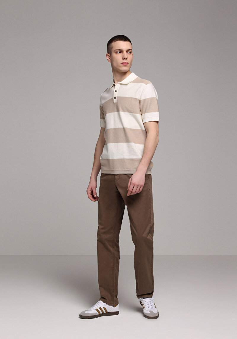 Regular Fit   Erkek Bej  Kazak