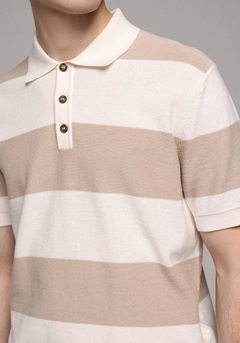 Regular Fit   Erkek Bej  Kazak