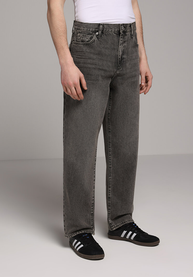 Loose Relaxed Fit   Erkek Green Cast Denim Jean Pantolon