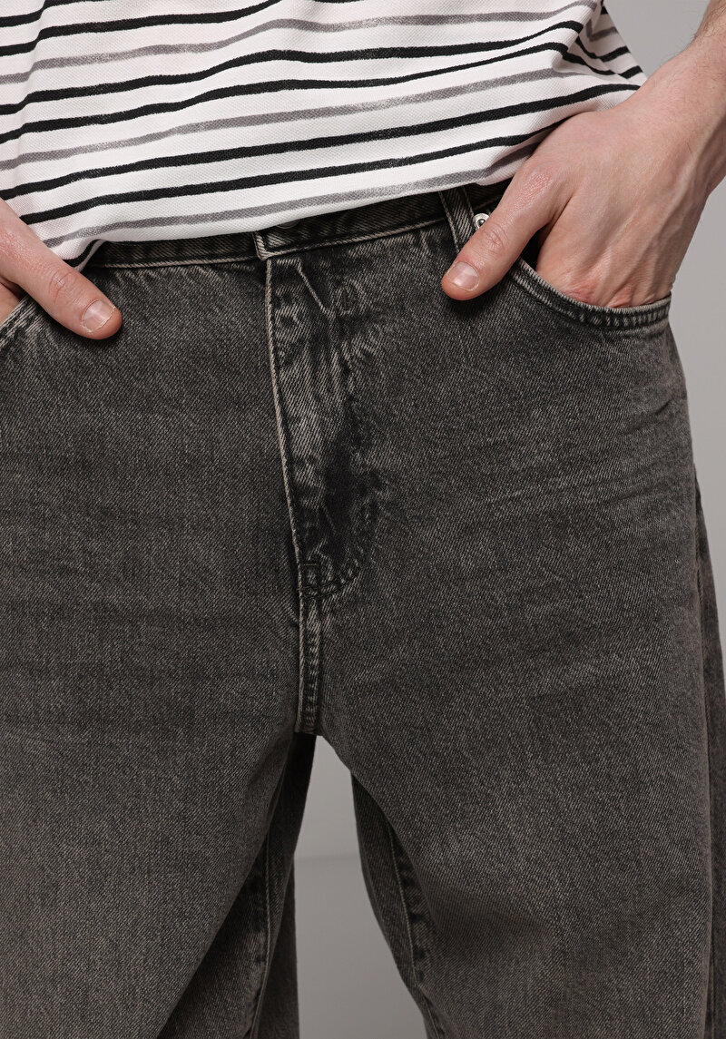 Loose Relaxed Fit   Erkek Green Cast Denim Jean Pantolon