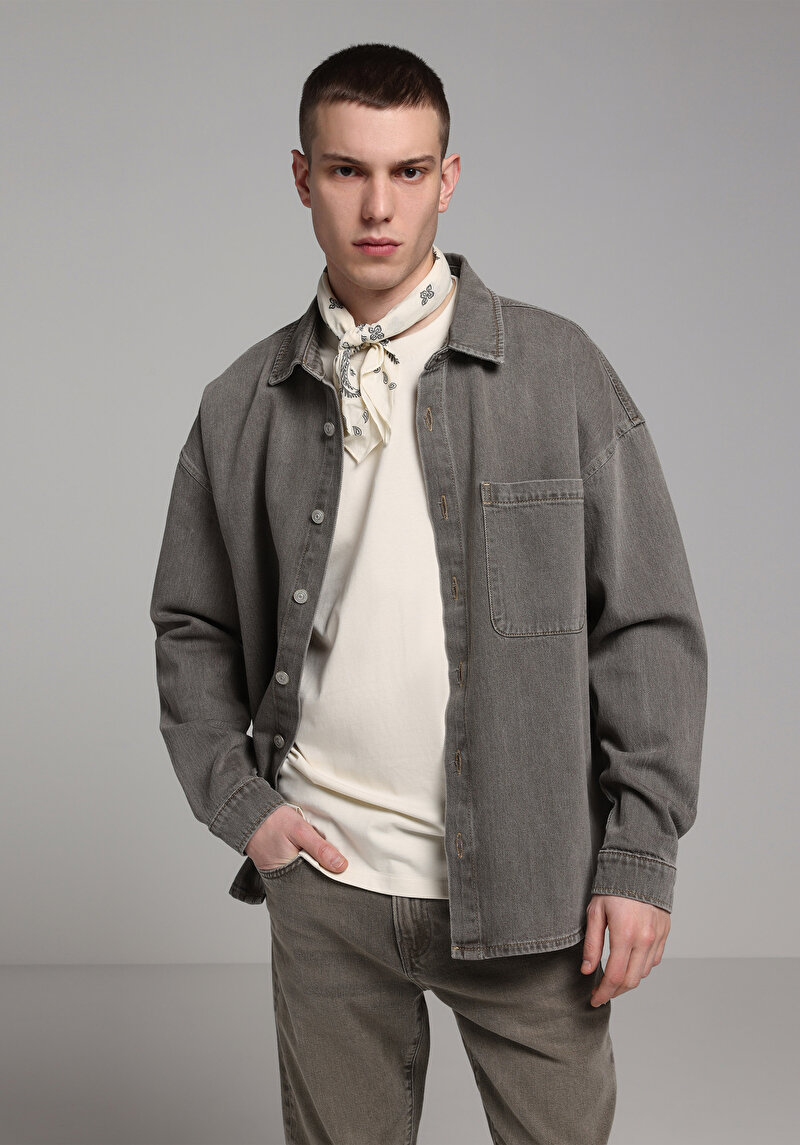 Regular Fit Erkek Colour Denim Shacket