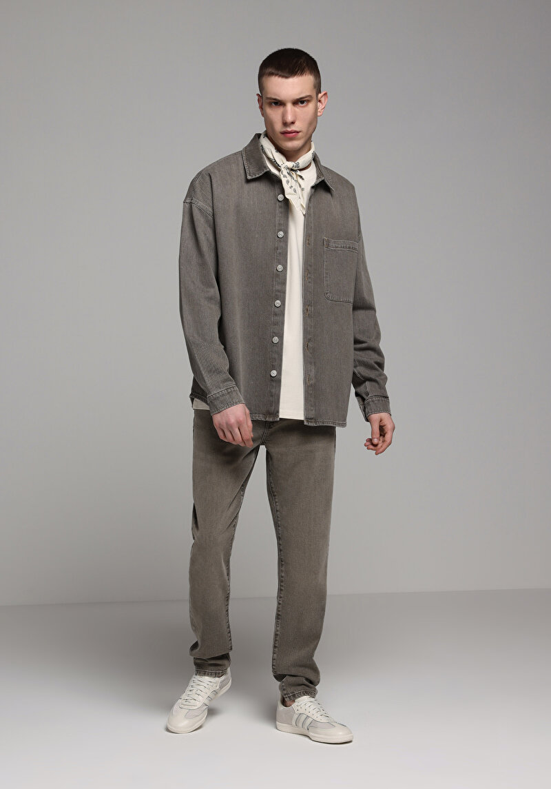 Regular Fit   Erkek Colour Denim Shacket