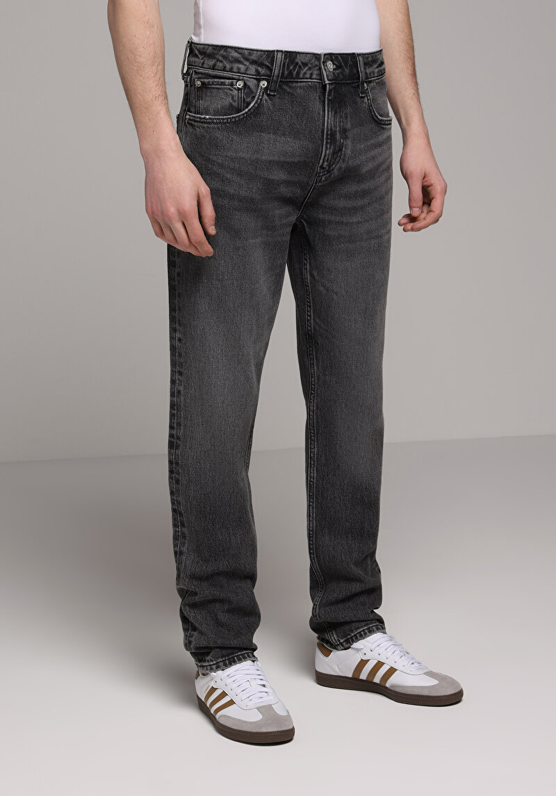 Straight Fit   Erkek Black Denim Jean Pantolon