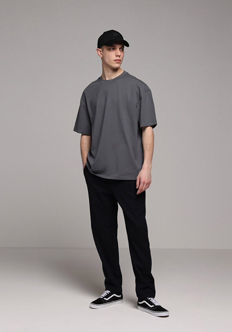 Regular Fit Orta Bel Düz Paça Erkek Lacivert Pantolon