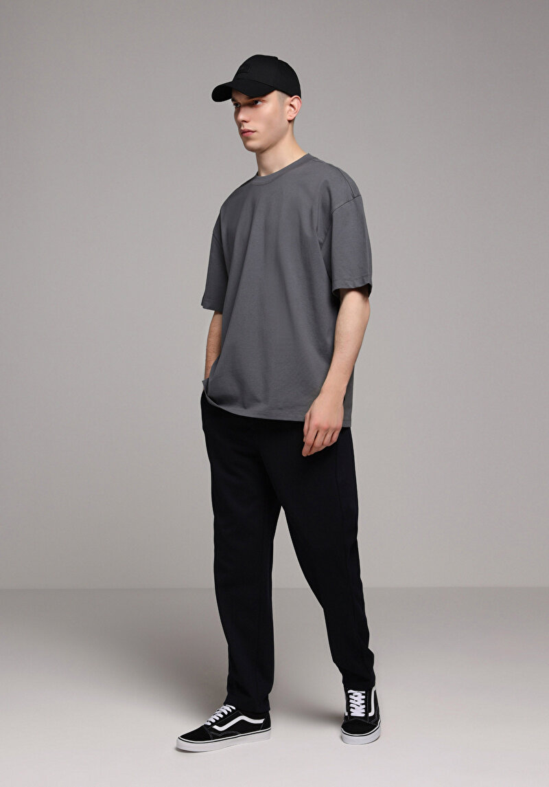 Regular Fit Orta Bel Düz Paça Erkek Lacivert Pantolon