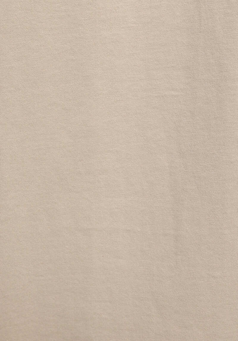 Regular Fit Yuvarlak Yaka Düz Erkek Bej Kısa Kol Tişört