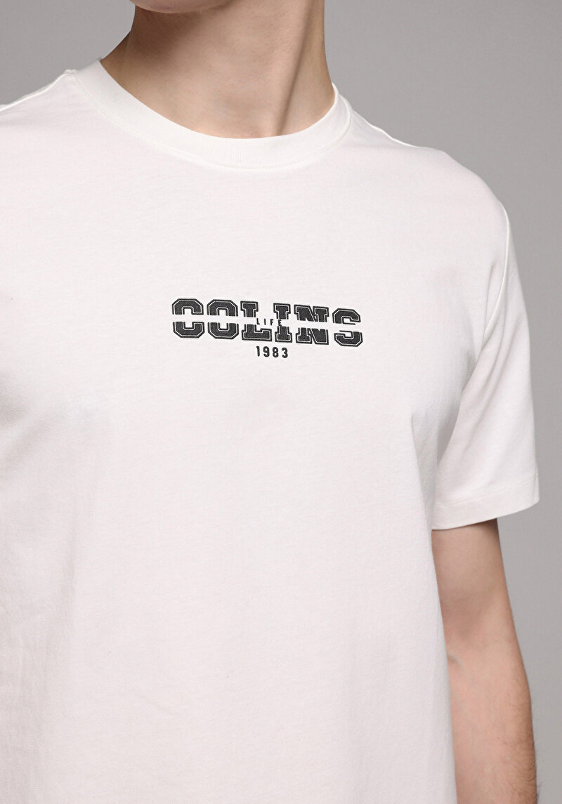 Regular Fit Yuvarlak Yaka Düz Erkek Beyaz Kısa Kol Tişört