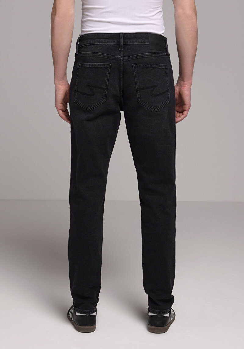 Slim Fit   Erkek Black Black Denim Jean Pantolon