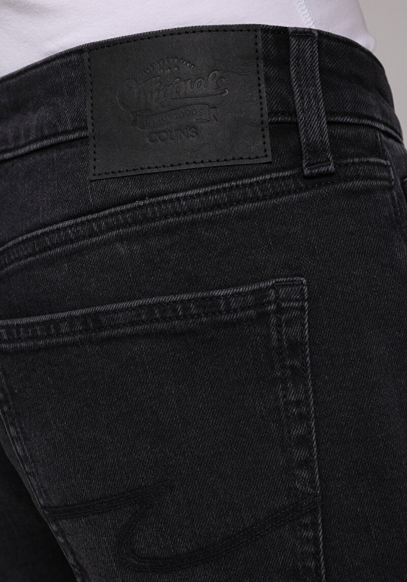 Slim Fit   Erkek Black Black Denim Jean Pantolon