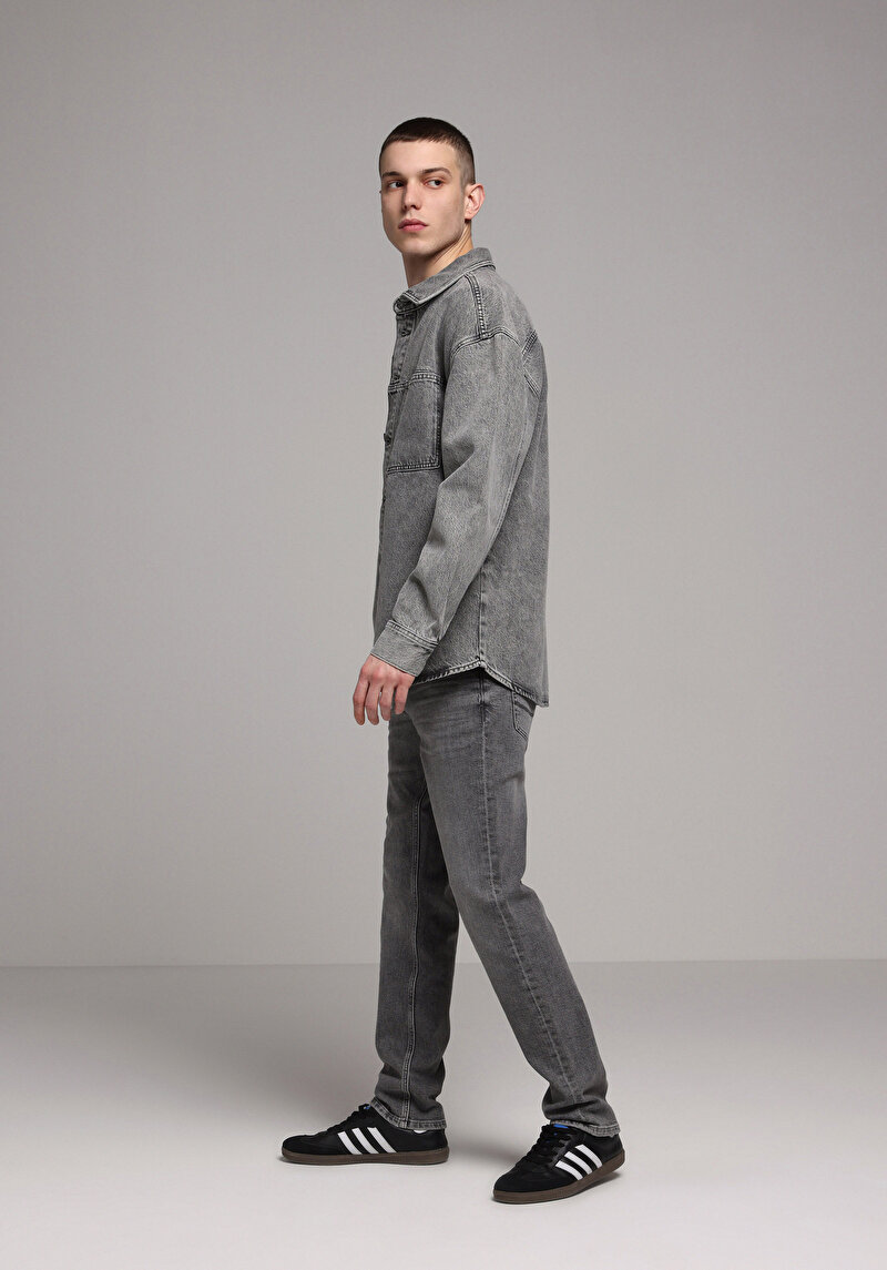 Straight Fit   Erkek Black Denim Jean Pantolon