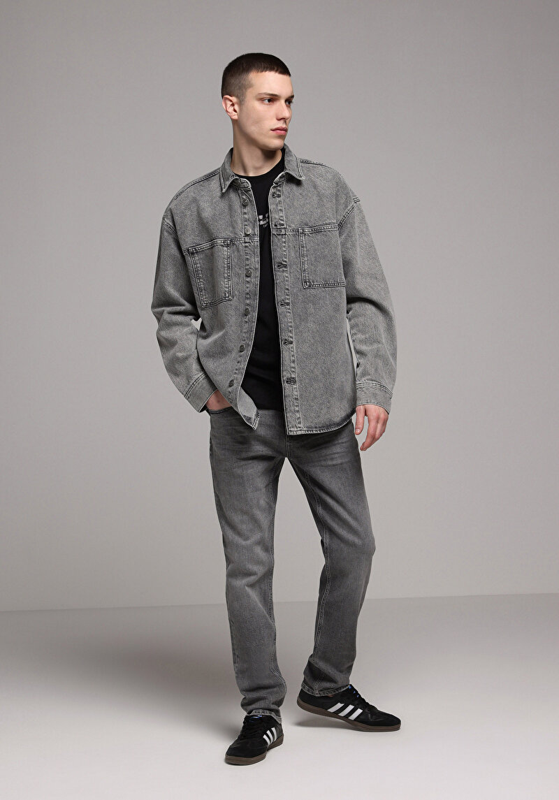 Straight Fit Erkek Black Denim Jean Pantolon