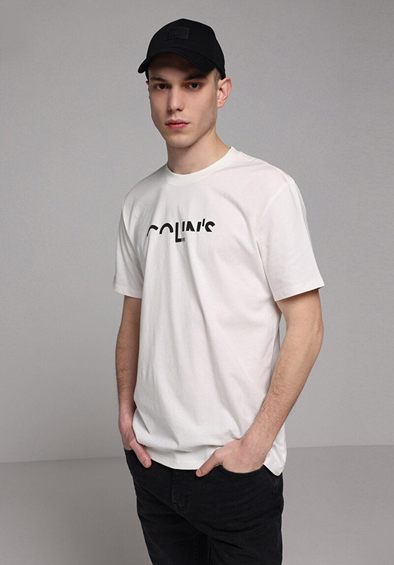 Regular Fit Yuvarlak Yaka Düz Erkek Beyaz Kısa Kol Tişört