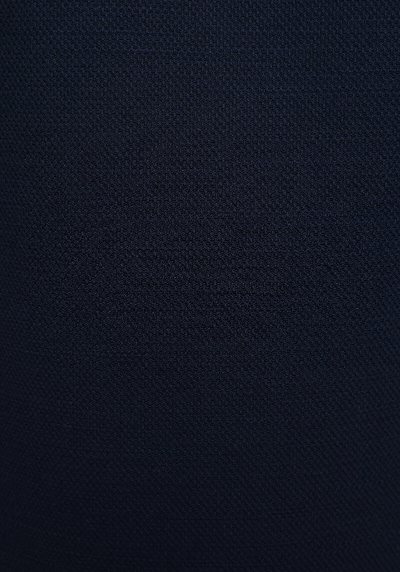 Regular Fit Shirt Neck Düz Erkek Lacivert Uzun Kol Gömlek