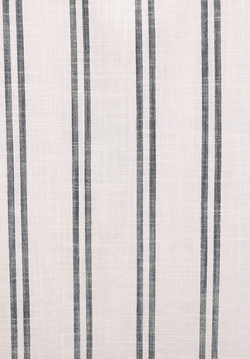 Regular Fit Shirt Neck Çizgili Erkek Ekru Uzun Kol Gömlek