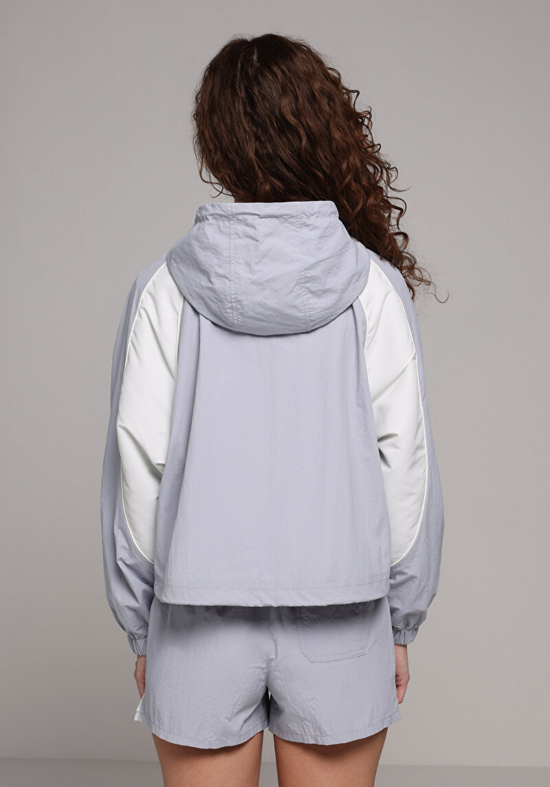 Regular Fit Fermuarlı Astarlı Suya Dayanıklı Kadın Mavi Ceket