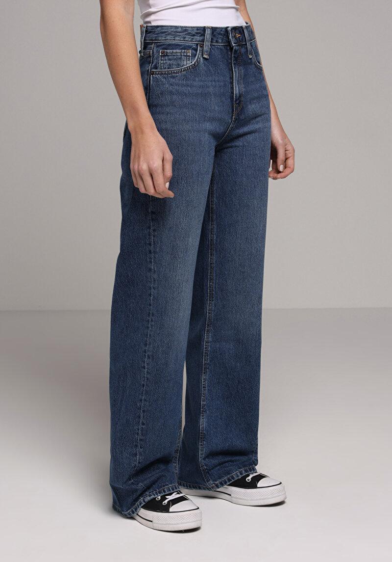 Regular Fit   Kadın Dark İndigo Denim Jean Pantolon