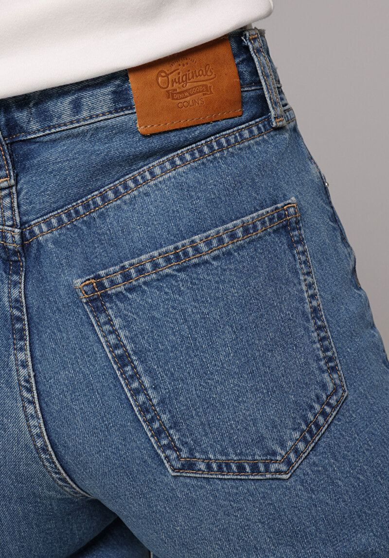Regular Fit   Kadın Light İndigo Denim Jean Pantolon
