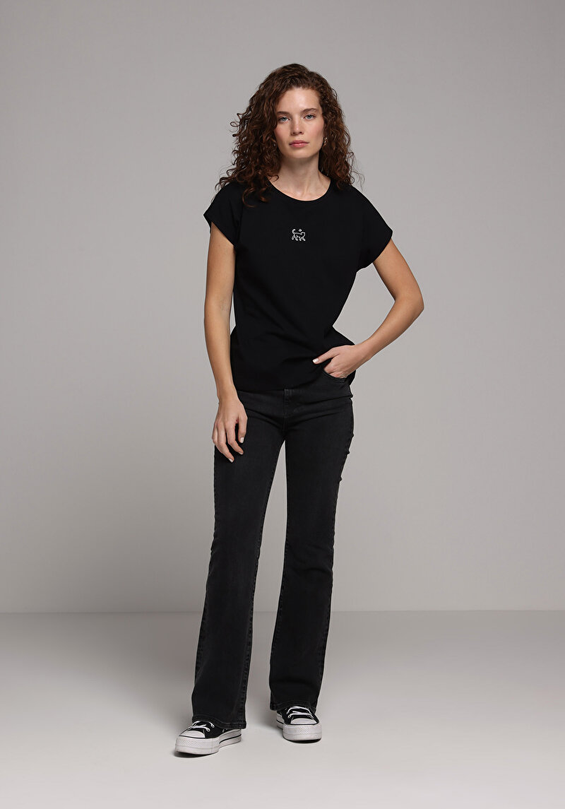 Regular Fit Kadın Anthracite Denim Jean Pantolon