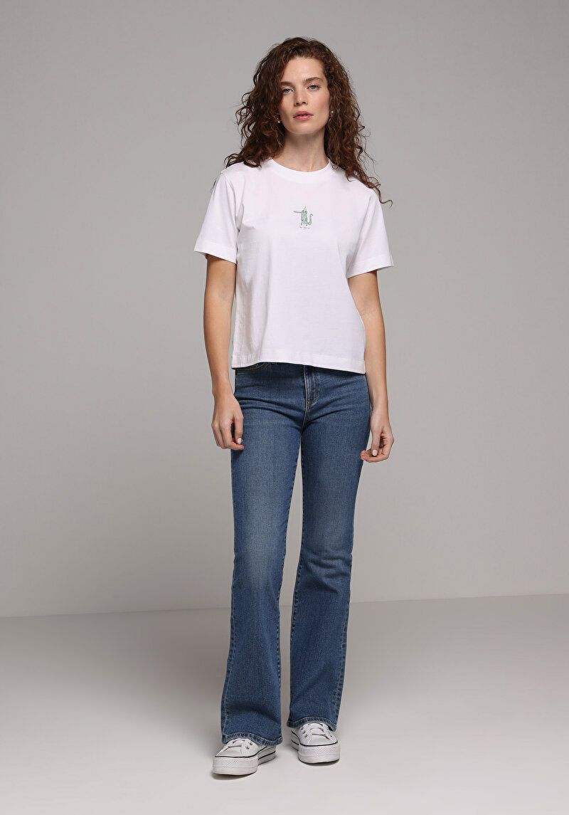 Regular Fit   Kadın Light İndigo Denim Jean Pantolon