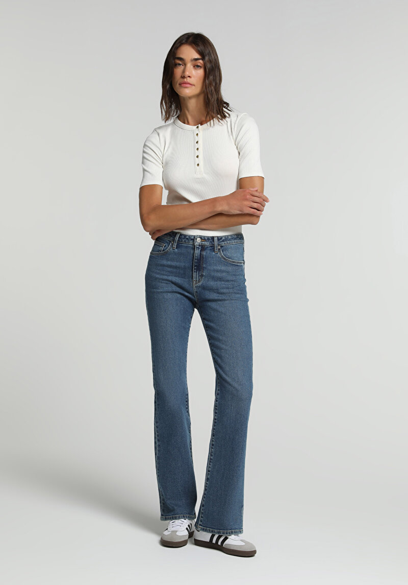Regular Fit Kadın Light İndigo Denim Jean Pantolon