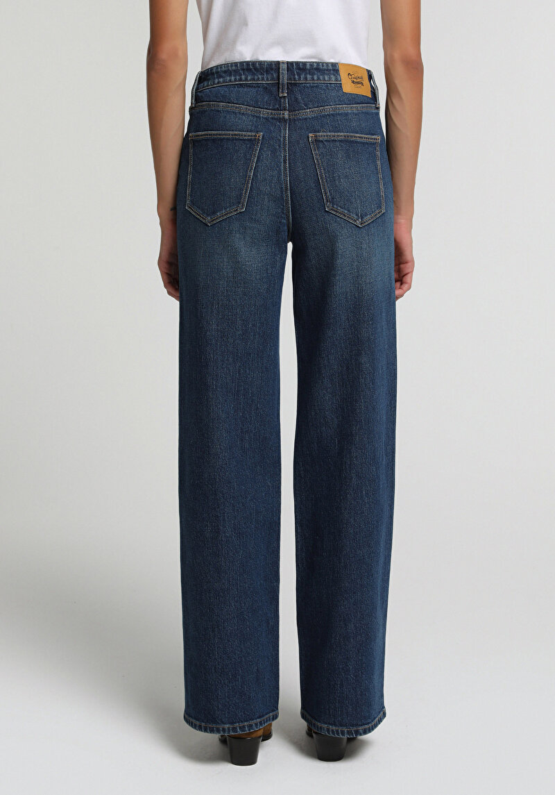 Regular Fit Kadın Mid İndigo Denim Jean Pantolon