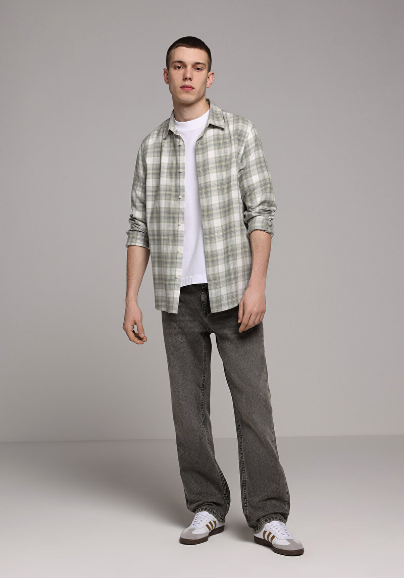 Regular Fit Erkek Green Cast Denim Jean Pantolon