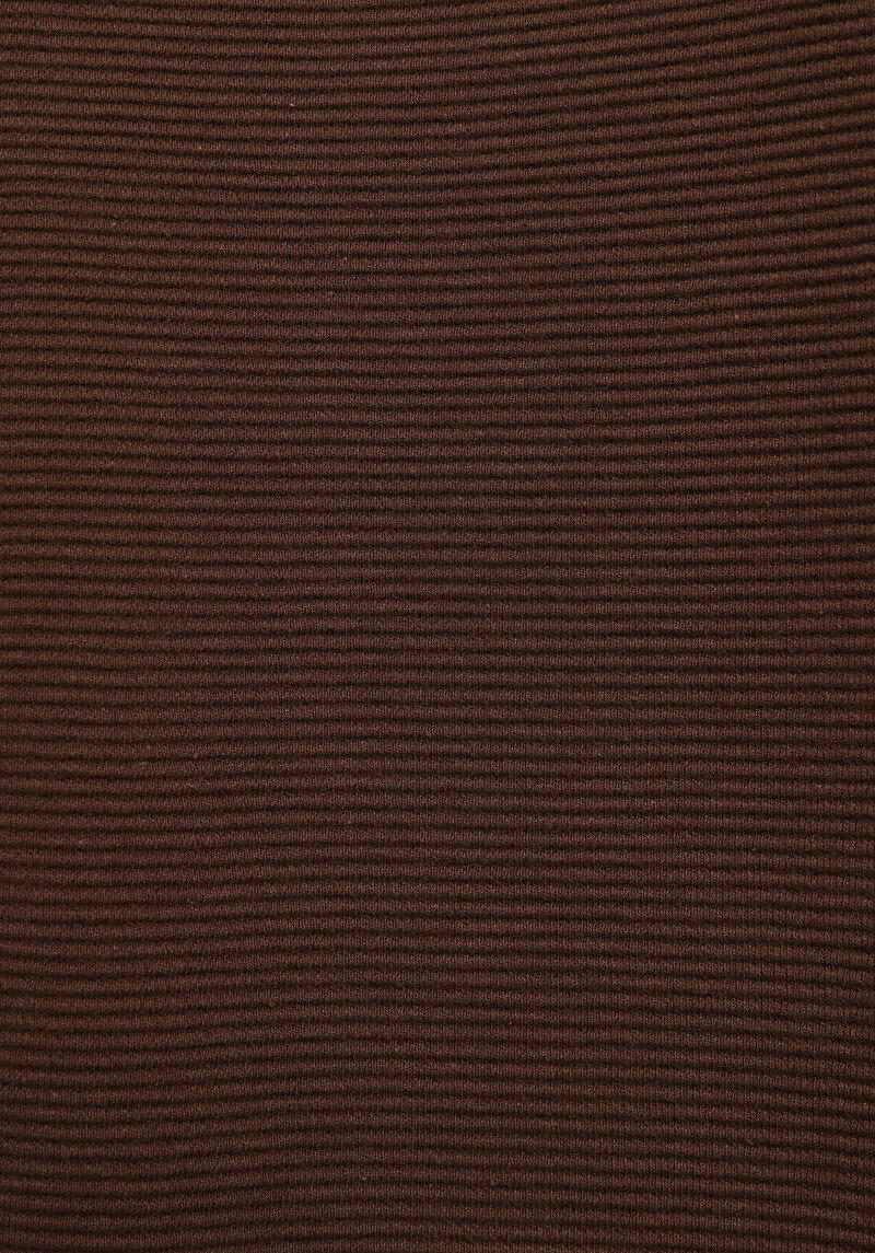 Comfort Fit Yuvarlak Yaka Düz Erkek Kahverengi Kısa Kol Tişört