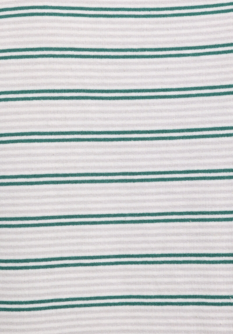 Comfort Fit Yuvarlak Yaka Çizgili Erkek Yeşil Kısa Kol Tişört