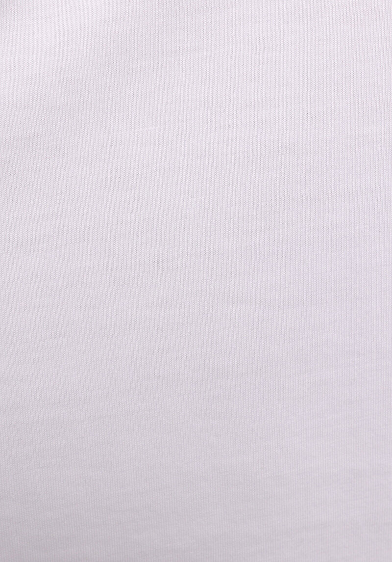 Regular Fit Yuvarlak Yaka Nakışlı Kadın Beyaz Kısa Kol Tişört