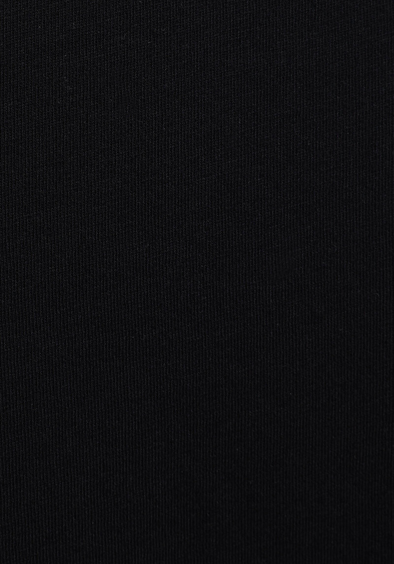 Regular Fit Yuvarlak Yaka Baskılı Kadın Siyah Kısa Kol Tişört