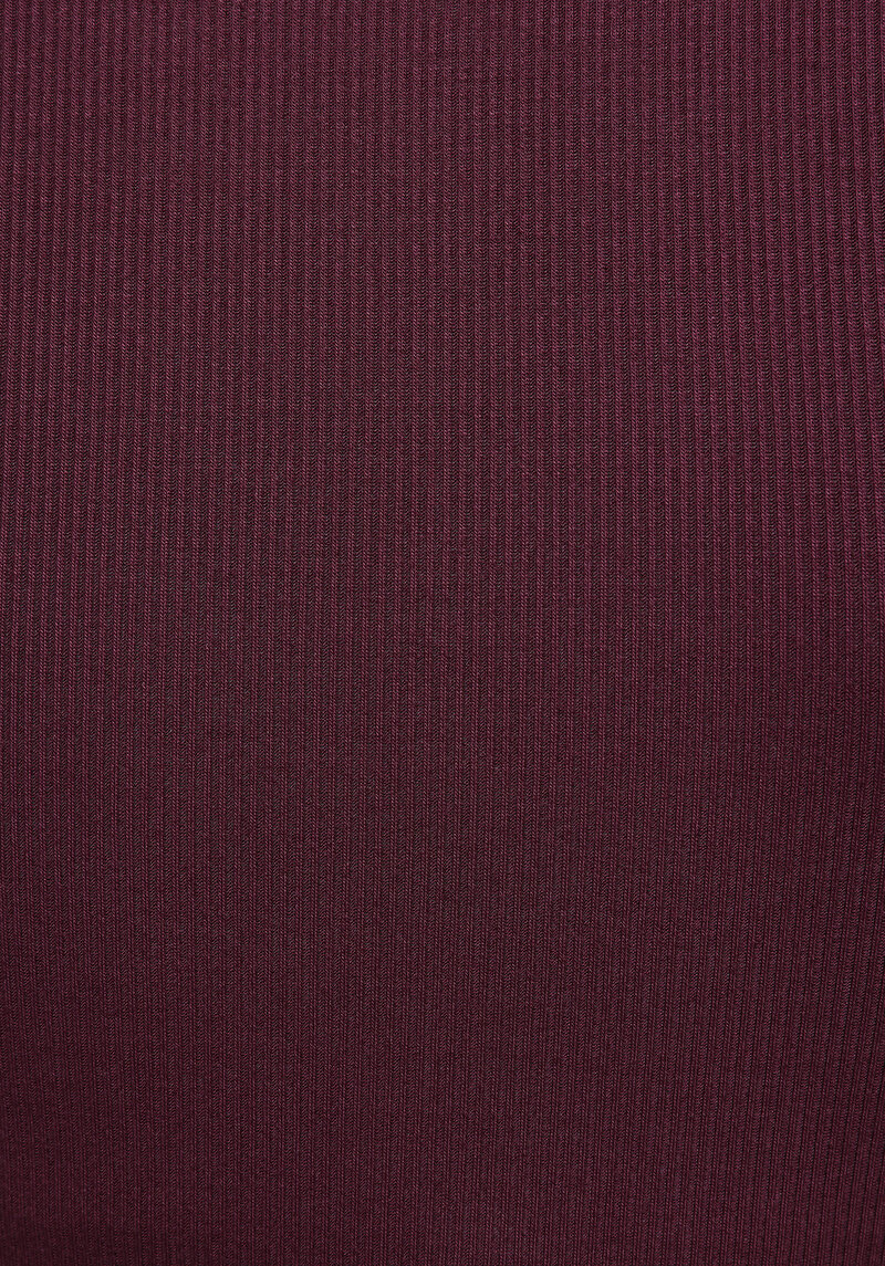 Slim Fit Yuvarlak Yaka Düz Kadın Mor Kısa Kol Tişört