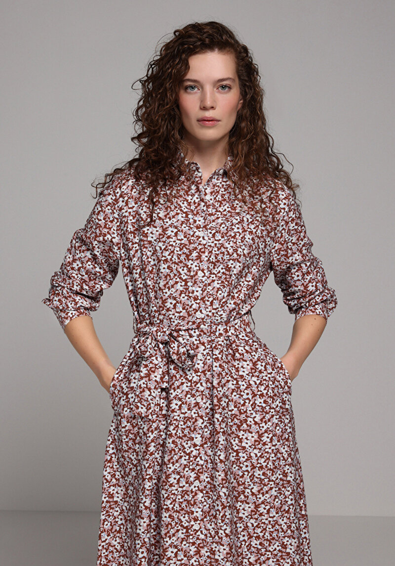 Regular Fit  Kadın Kahverengi  Elbise