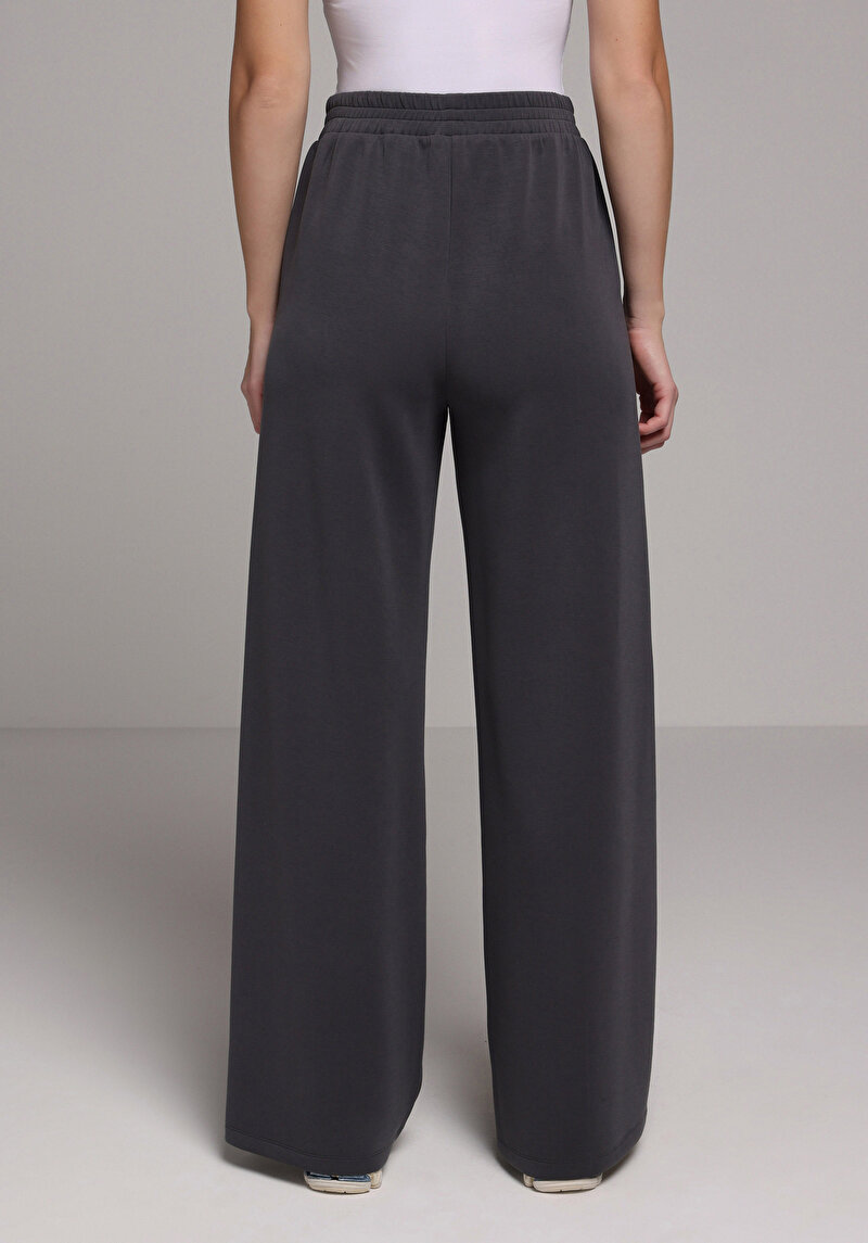 Regular Fit Orta Bel Düz Kadın Antrasit Eşofman Altı