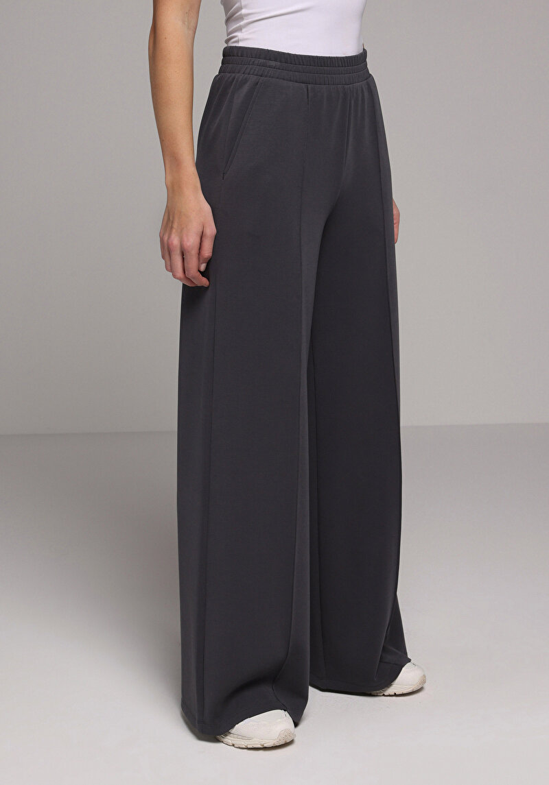 Regular Fit Orta Bel Düz Kadın Antrasit Eşofman Altı