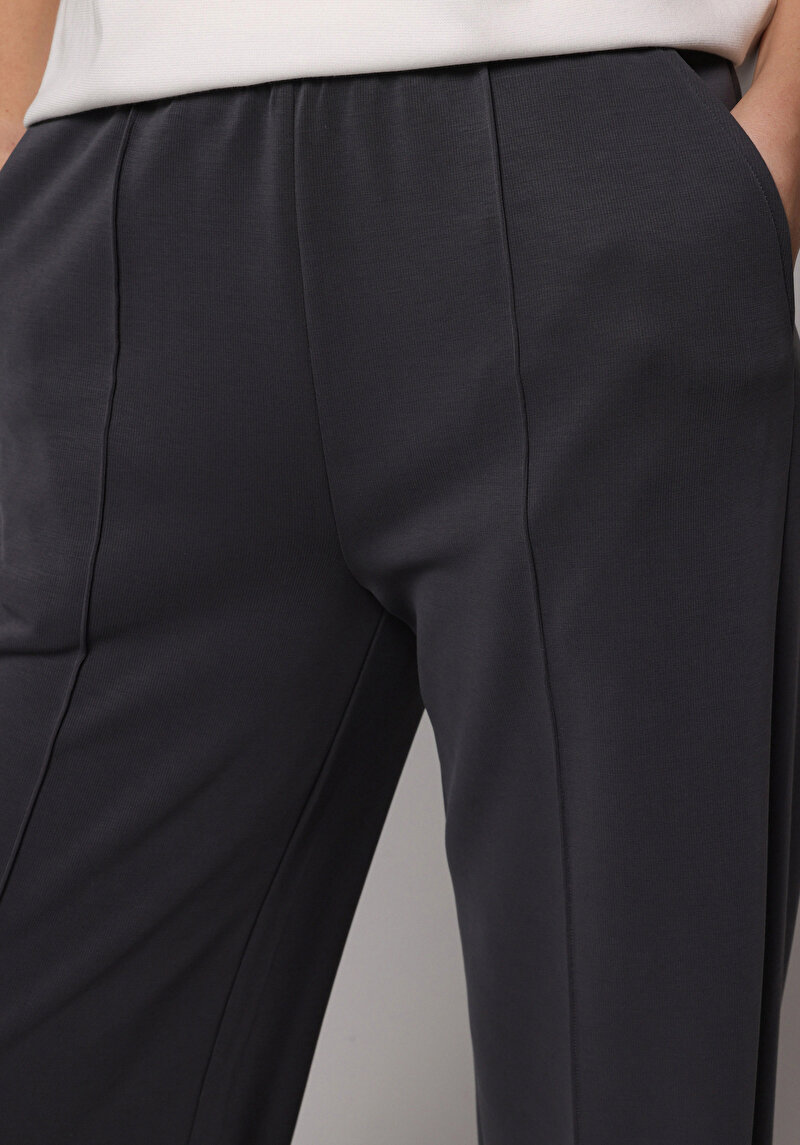 Regular Fit Orta Bel Düz Kadın Antrasit Eşofman Altı