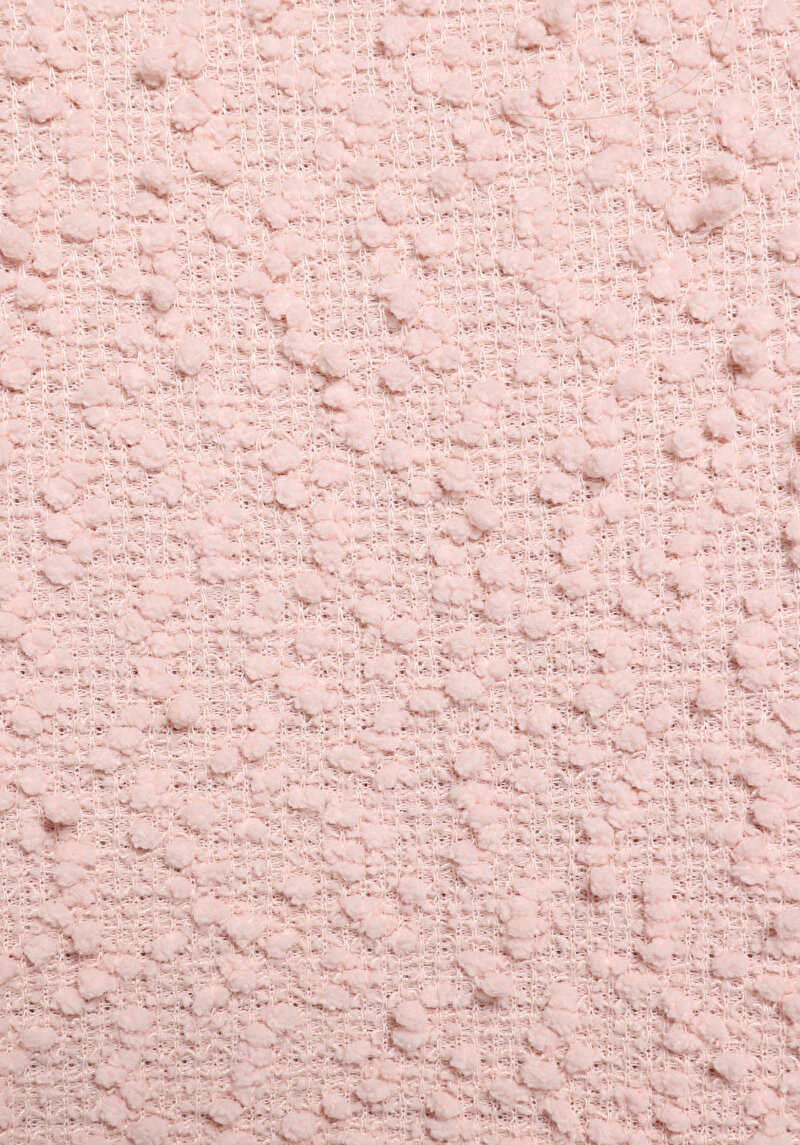 Regular Fit Yuvarlak Yaka Jakarlı Kadın Pembe Kısa Kol Tişört