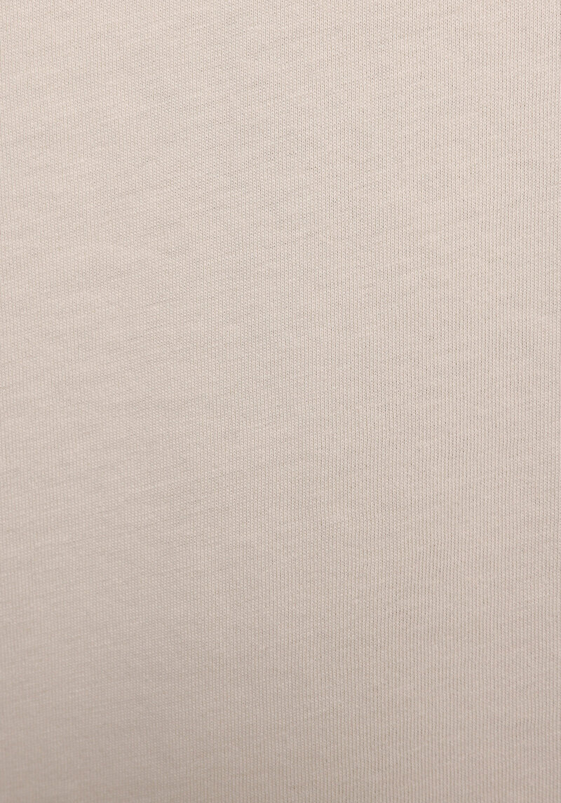 Boxy Fit Yuvarlak Yaka Baskılı Kadın Bej Kısa Kol Tişört