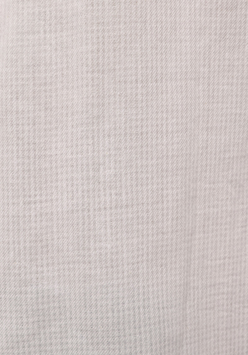 Fashion Fit Shirt Neck Nakışlı Kadın Beyaz Uzun Kol Gömlek