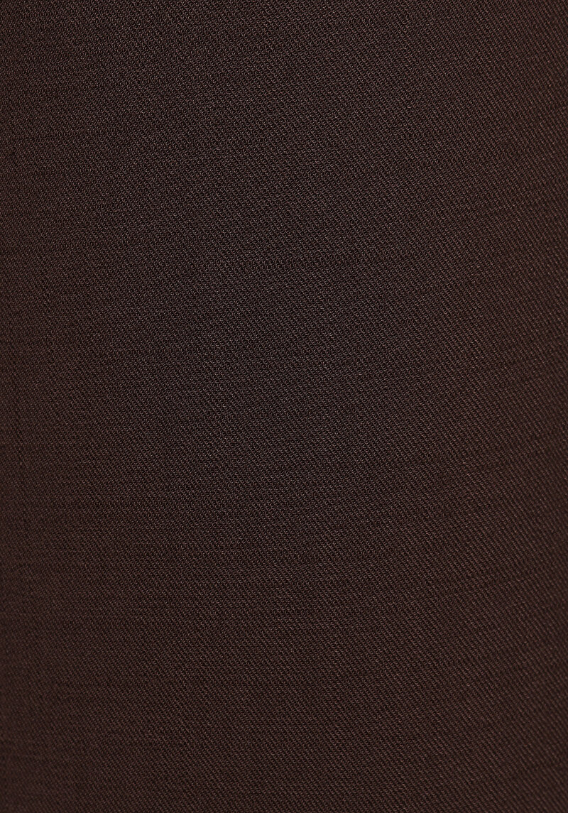 Regular Fit Yüksel Bel Düz Paça Kadın Kahverengi  Pantolon