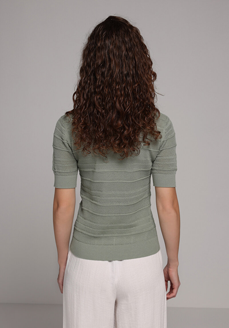 Slim Fit   Kadın Yeşil  Kazak